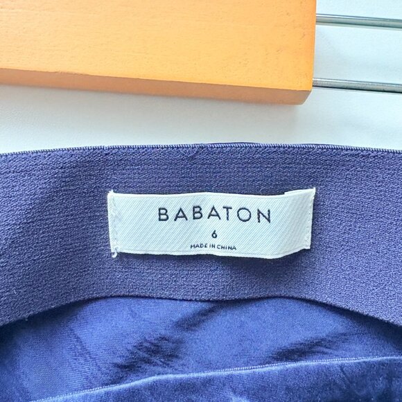 Aritzia Babaton Slip Satin Mini Skirt Starboard Navy Blue Size 6 - Picture 7 of 8